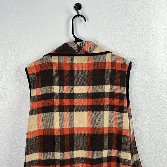 Yacun Vest Lapel Open Front Buffalo Plaid Sleeveless Cardigan SZ 2XL Fall Cozy - Picture 9 of 9